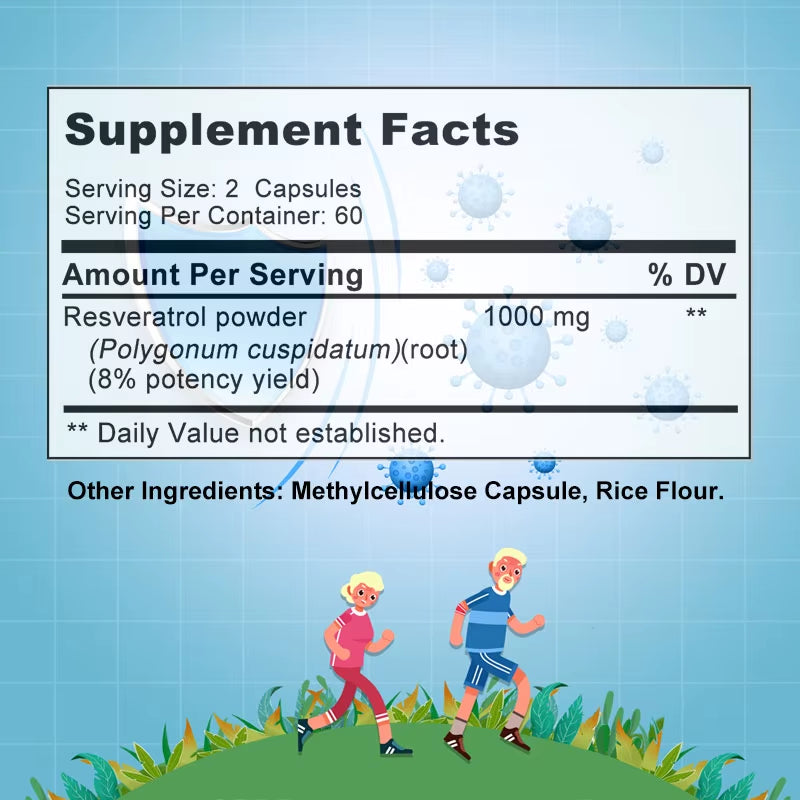 Resveratrol Capsules Support Cardiovascular Health, Antioxidants, Improve Immunity, and Promote Smooth Skin
