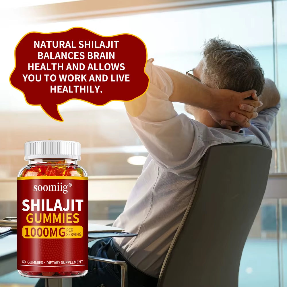 Shilajit Gummies - Stress Relief, Brain Health, Balance Blood Pressure, Blood Sugar and Anti-Aging, Urinary Tract Problems.
