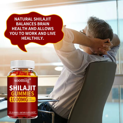 Shilajit Gummies - Stress Relief, Brain Health, Balance Blood Pressure, Blood Sugar and Anti-Aging, Urinary Tract Problems.
