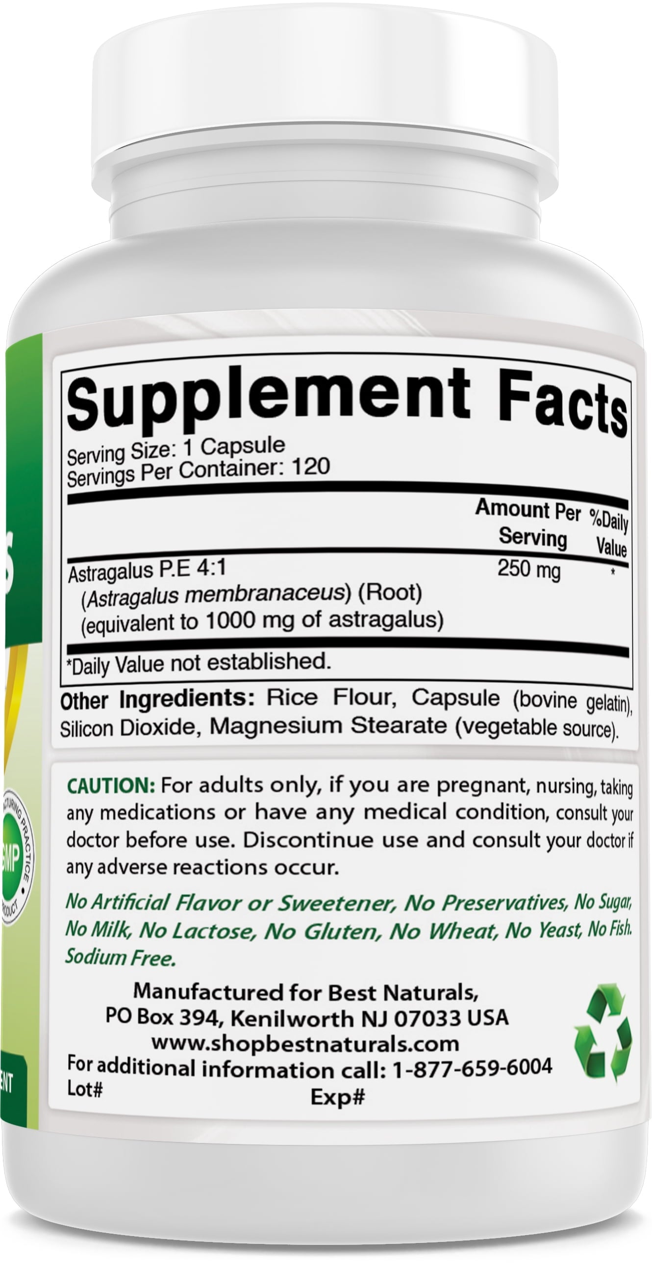Astragalus 1000 Mg 120 Capsules