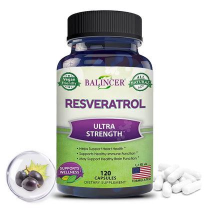Resveratrol Capsules Support Cardiovascular Health, Antioxidants, Improve Immunity, and Promote Smooth Skin