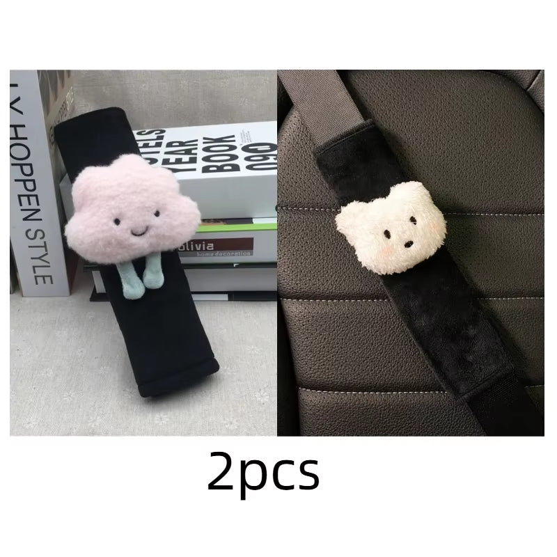 Car Styling Seat Belt Cover Shoulder Strap Harness Cushion Cartoon Cloud Car Seatbelt Shoulder Pad Protector Auto Neck Support