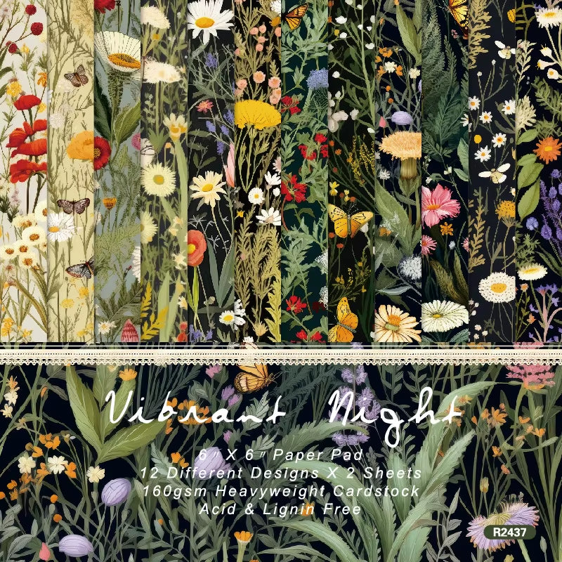 12 Sheet Scrapbooking Paper 15X15Cm, Christmas Journal Planner Paper Pad Cardstock Backgrounds Card for DIY Art Craft Decoration