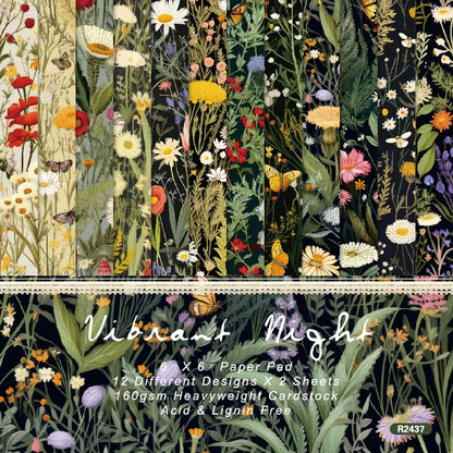 12 Sheet Scrapbooking Paper 15X15Cm, Christmas Journal Planner Paper Pad Cardstock Backgrounds Card for DIY Art Craft Decoration