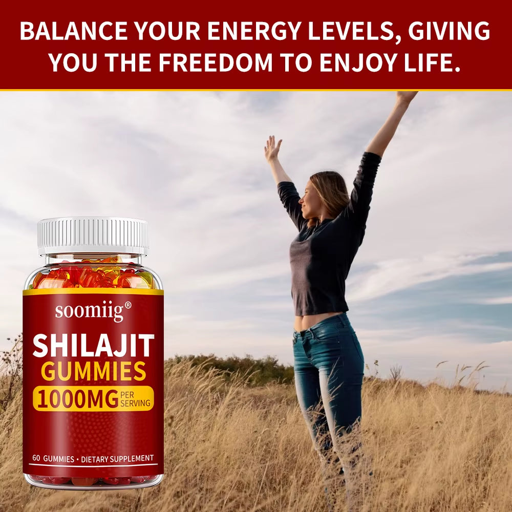 Shilajit Gummies - Stress Relief, Brain Health, Balance Blood Pressure, Blood Sugar and Anti-Aging, Urinary Tract Problems.