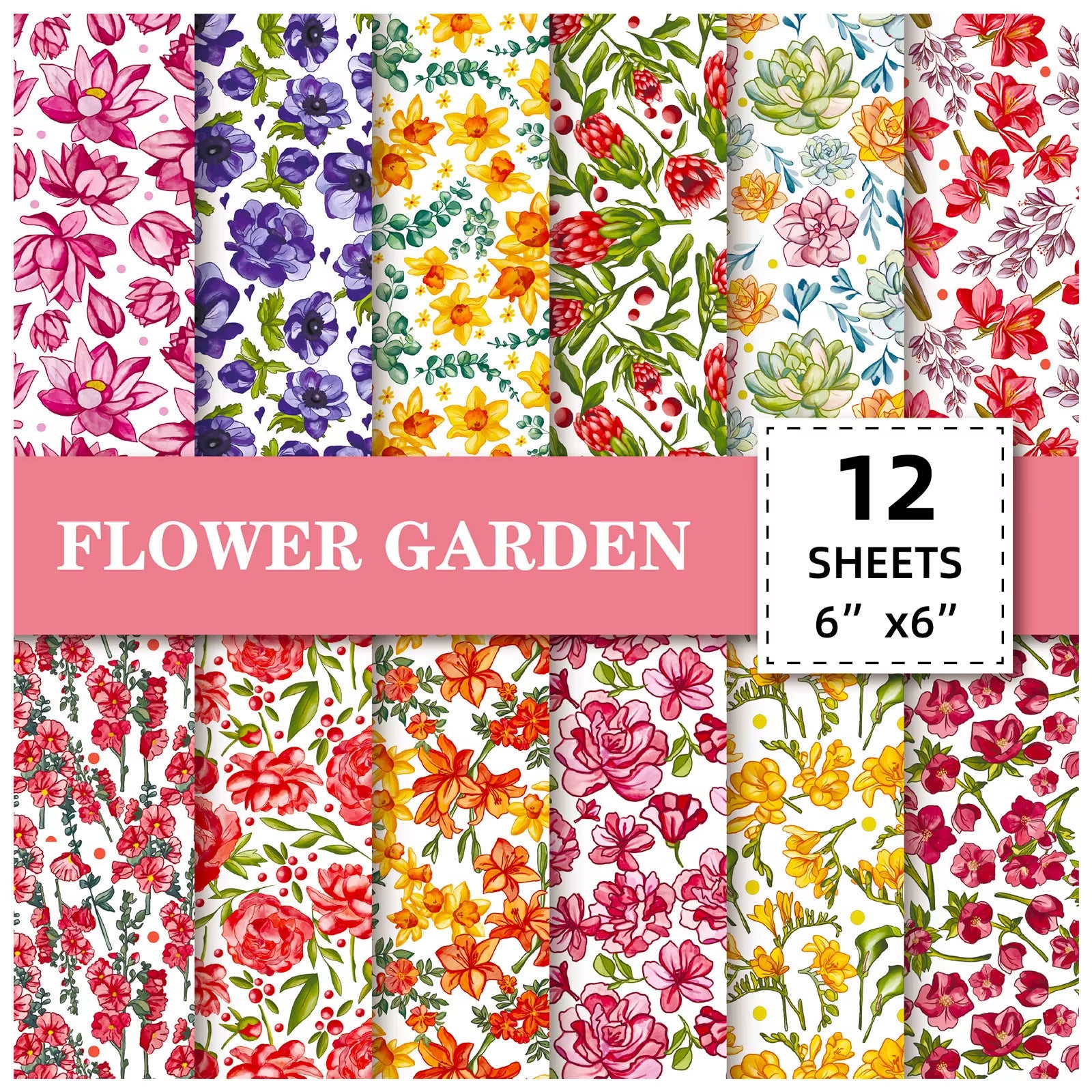 12 Sheet Scrapbooking Paper 15X15Cm, Christmas Journal Planner Paper Pad Cardstock Backgrounds Card for DIY Art Craft Decoration