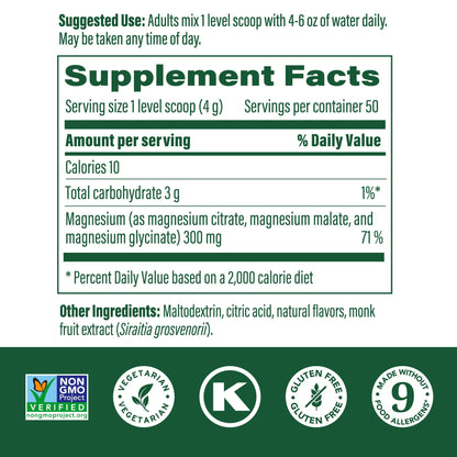 Relax + Calm Magnesium Powder - Drink Mix - Raspberry Lemonade - 50 Servings