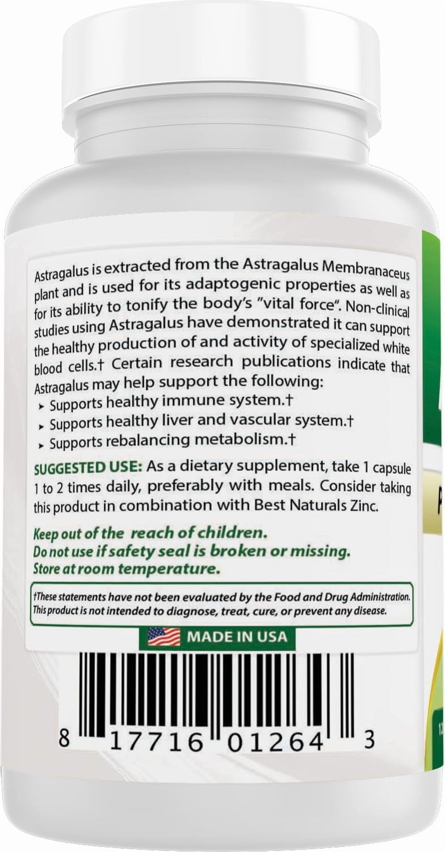 Astragalus 1000 Mg 120 Capsules