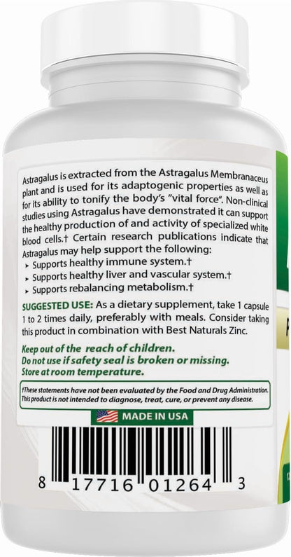 Astragalus 1000 Mg 120 Capsules