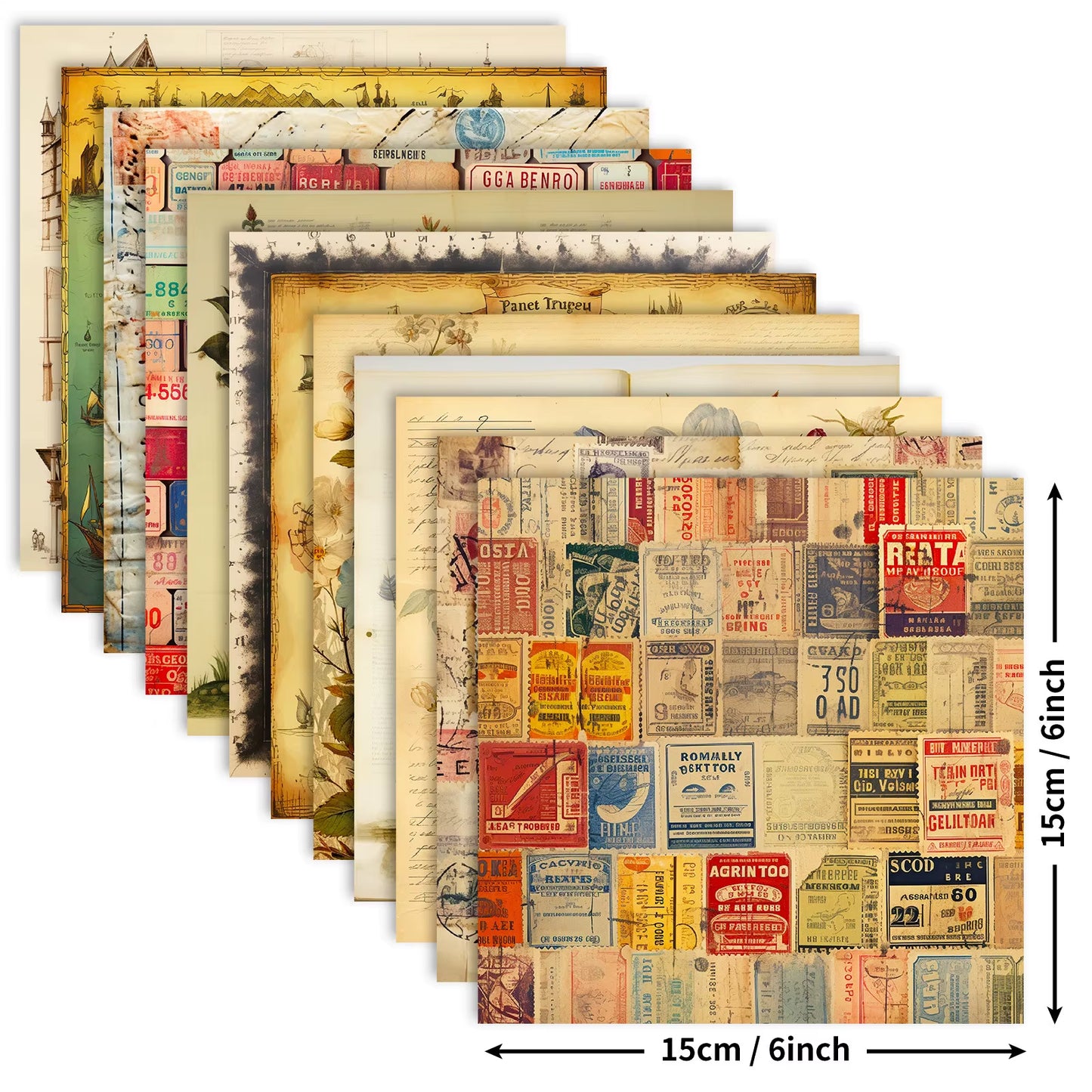 12 Sheet Scrapbooking Paper 15X15Cm, Christmas Journal Planner Paper Pad Cardstock Backgrounds Card for DIY Art Craft Decoration