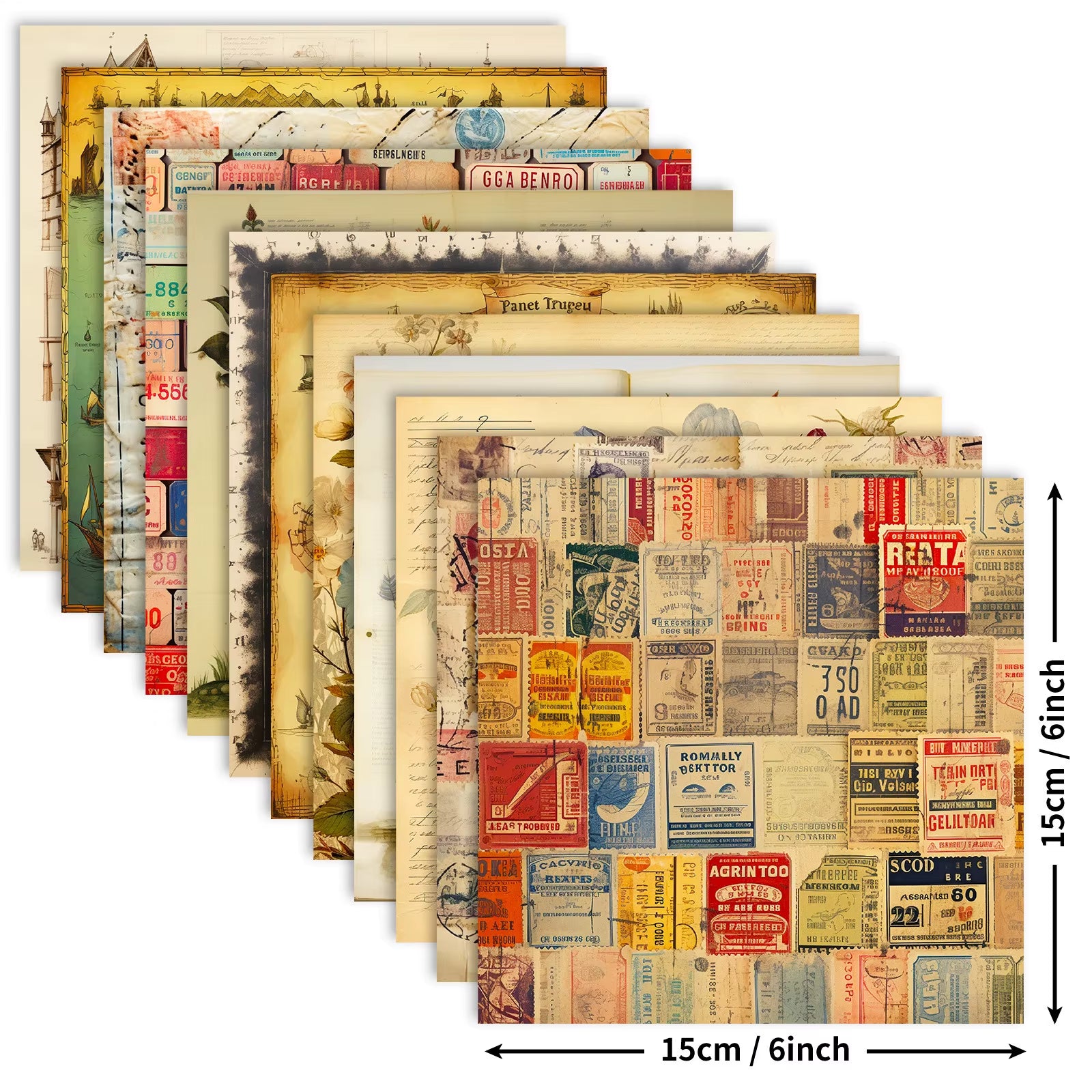 12 Sheet Scrapbooking Paper 15X15Cm, Christmas Journal Planner Paper Pad Cardstock Backgrounds Card for DIY Art Craft Decoration