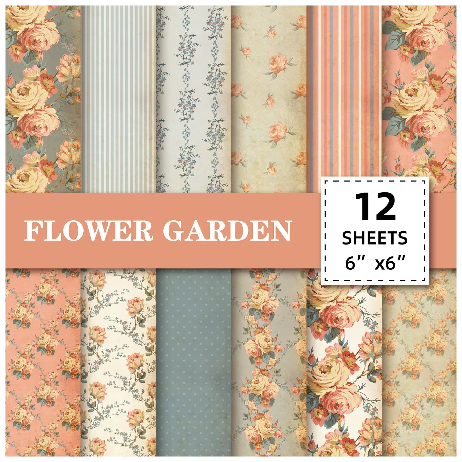 12 Sheet Scrapbooking Paper 15X15Cm, Christmas Journal Planner Paper Pad Cardstock Backgrounds Card for DIY Art Craft Decoration