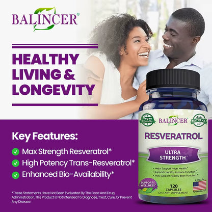 Resveratrol Capsules Support Cardiovascular Health, Antioxidants, Improve Immunity, and Promote Smooth Skin