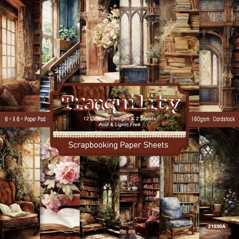 12 Sheet Scrapbooking Paper 15X15Cm, Christmas Journal Planner Paper Pad Cardstock Backgrounds Card for DIY Art Craft Decoration