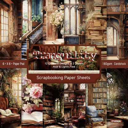 12 Sheet Scrapbooking Paper 15X15Cm, Christmas Journal Planner Paper Pad Cardstock Backgrounds Card for DIY Art Craft Decoration