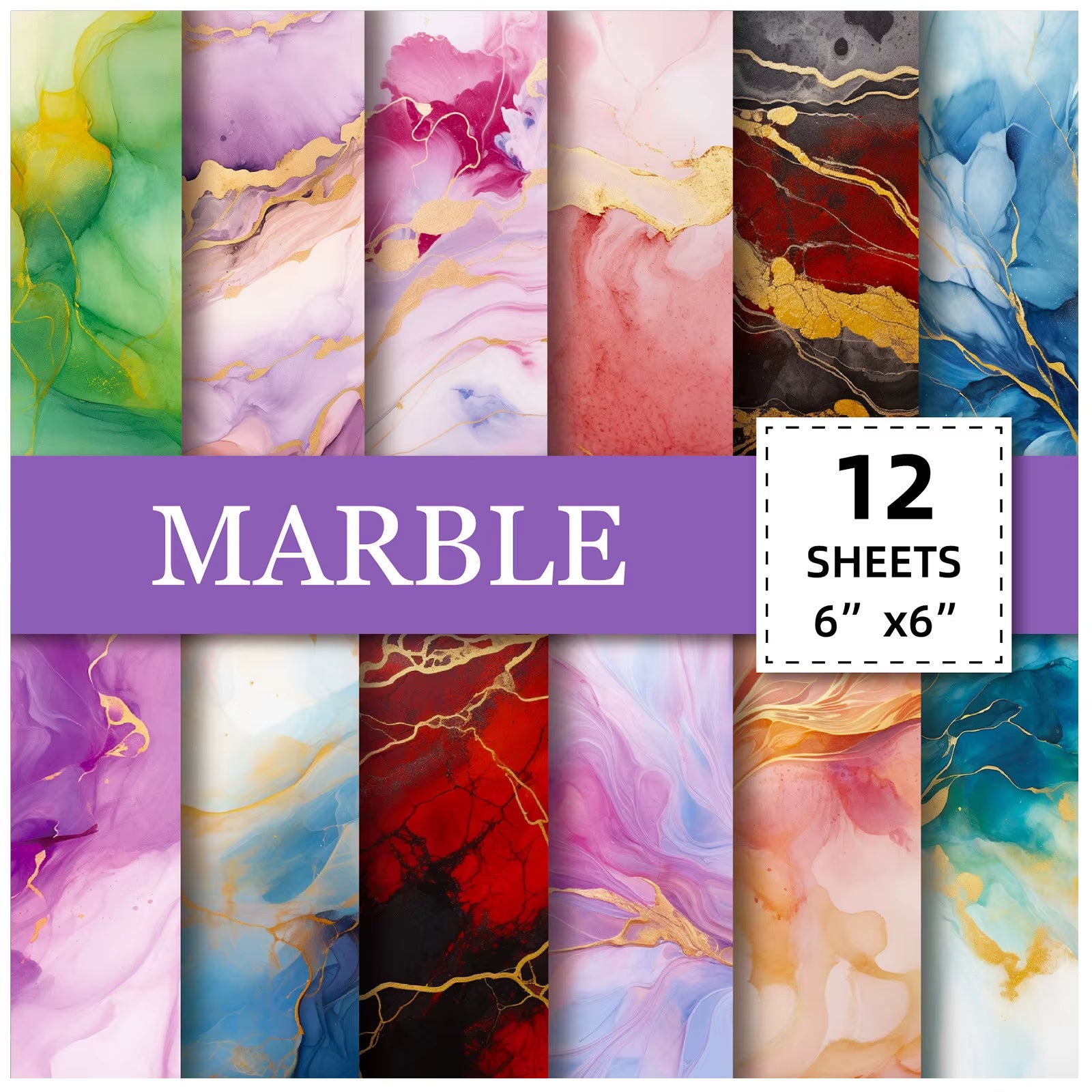 12 Sheet Scrapbooking Paper 15X15Cm, Christmas Journal Planner Paper Pad Cardstock Backgrounds Card for DIY Art Craft Decoration