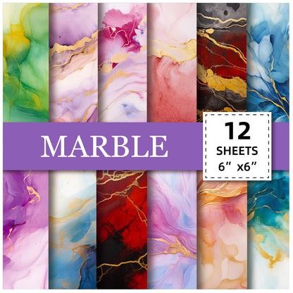 12 Sheet Scrapbooking Paper 15X15Cm, Christmas Journal Planner Paper Pad Cardstock Backgrounds Card for DIY Art Craft Decoration