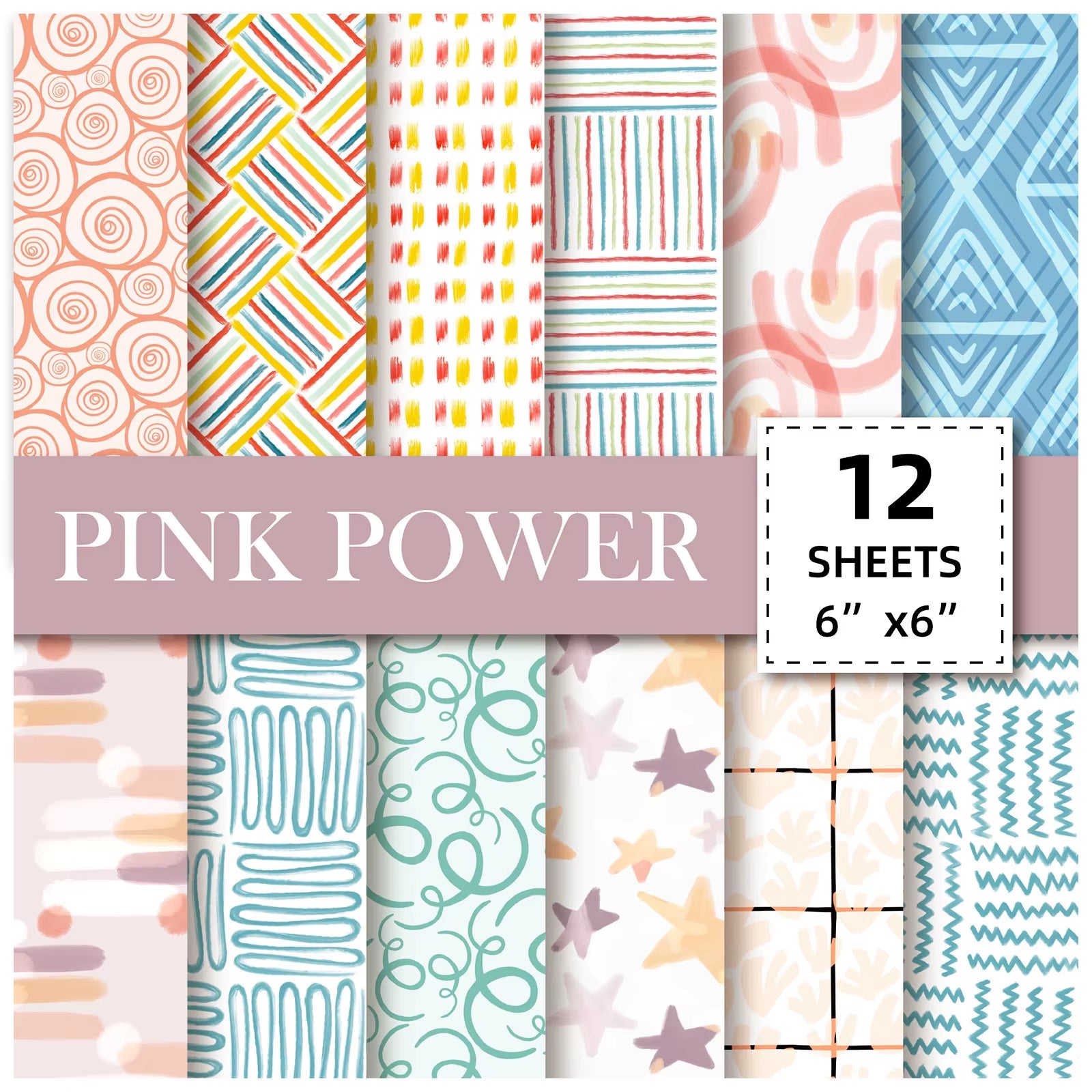 12 Sheet Scrapbooking Paper 15X15Cm, Christmas Journal Planner Paper Pad Cardstock Backgrounds Card for DIY Art Craft Decoration