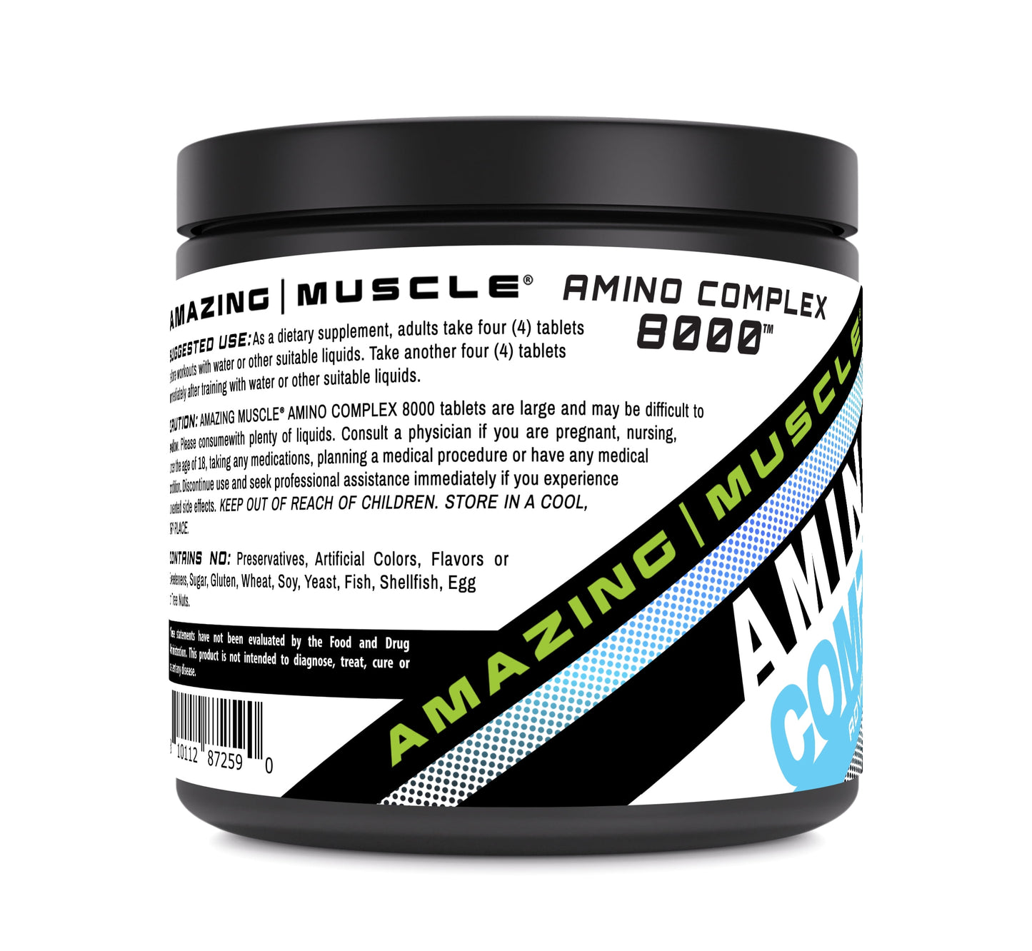 Amino Complex 8000 | 325 Tablets | Formula with Taurine, Creatine, L-Glutamine, Whey Protein, & Bcaa'S | Non-Gmo | Gluten-Free | Made in USA